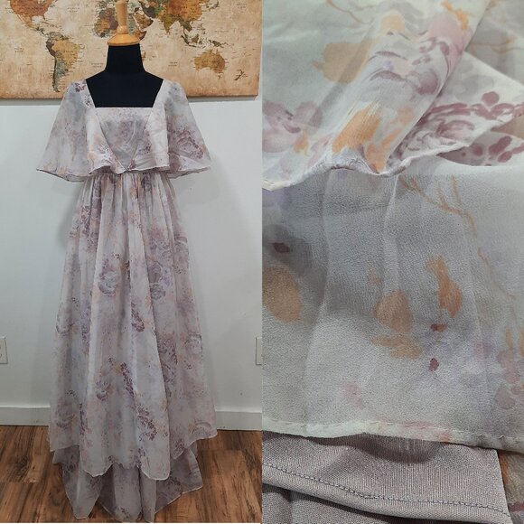 Vtg 1970s handmade ethereal evening gown - Picture 1 of 15